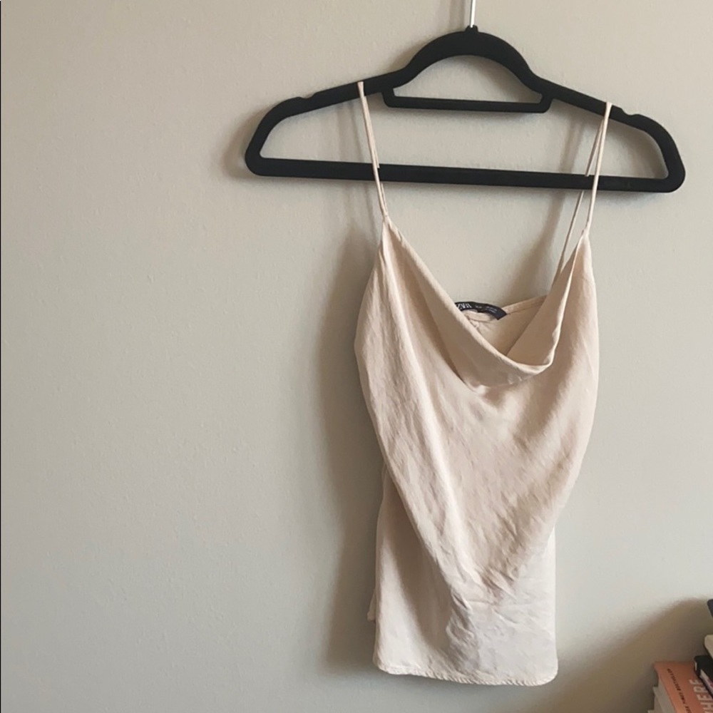 Zara Cream Scoop Top